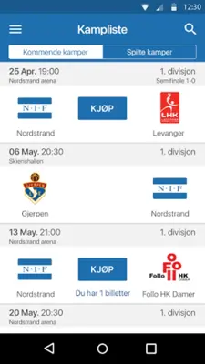 Nordstrand håndball android App screenshot 3